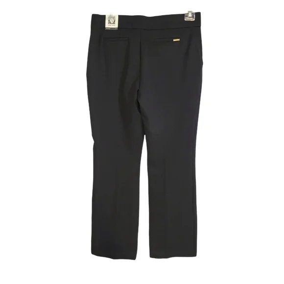 NWT Anne Klein Black Woven Straight Wide Leg Pants - Picture 4 of 9